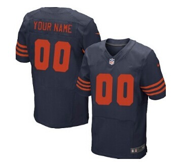 Nike Chicago Bears Customized Blue With Orange Elite Jersey