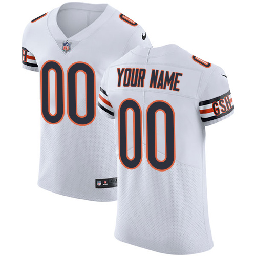 Nike Chicago Bears Elite White Road Men's Jersey NFL Vapor Untouchable Customized jerseys