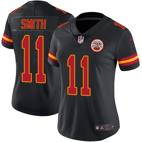 Nike Chiefs #11 Alex Smith Black Women's Stitched NFL Limited Rush Jersey