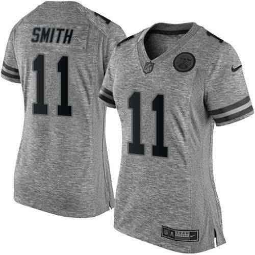 Nike Chiefs #11 Alex Smith Gray Women's Stitched NFL Limited Gridiron Gray Jersey