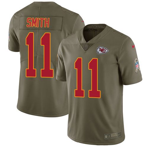 Nike Chiefs #11 Alex Smith Olive Youth Stitched NFL Limited 2017 Salute to Service Jersey