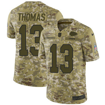 Nike Chiefs #13 De'Anthony Thomas Camo Men's Stitched NFL Limited 2018 Salute To Service Jersey