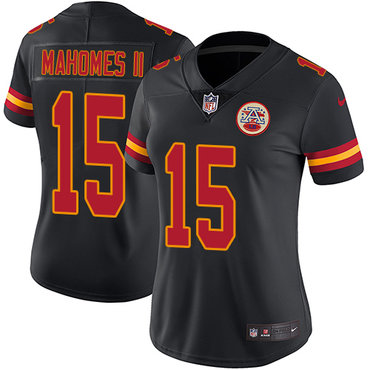 Nike Chiefs #15 Patrick Mahomes II Black Women's Stitched NFL Limited Rush Jersey