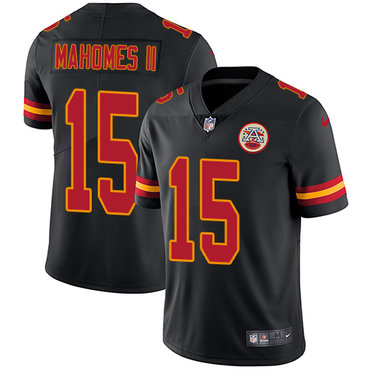 Nike Chiefs #15 Patrick Mahomes II Black Youth Stitched NFL Limited Rush Jersey