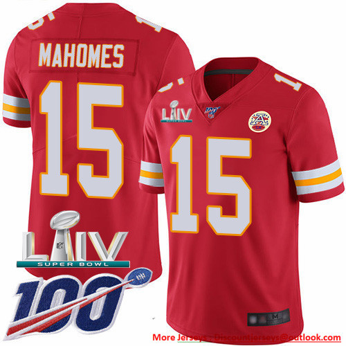 Nike Chiefs #15 Patrick Mahomes Red Super Bowl LIV 2020 Team Color Men's Stitched NFL 100th Season Vapor Untouchable Limited Jersey