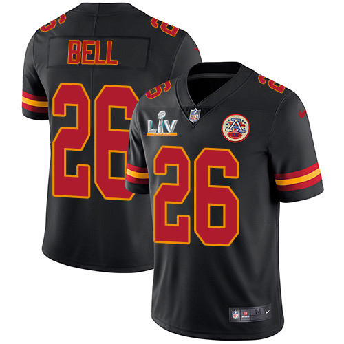 Nike Chiefs #26 Le'Veon Bell Black Youth Super Bowl LV Bound Stitched NFL Limited Rush Jersey