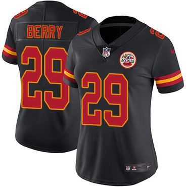 Nike Chiefs #29 Eric Berry Black Women's Stitched NFL Limited Rush Jersey