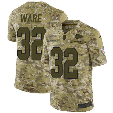 Nike Chiefs #32 Spencer Ware Camo Men's Stitched NFL Limited 2018 Salute To Service Jersey