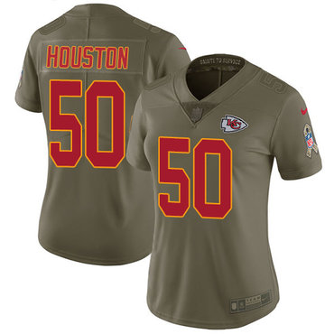 Nike Chiefs #50 Justin Houston Olive Women's Stitched NFL Limited 2017 Salute to Service Jersey