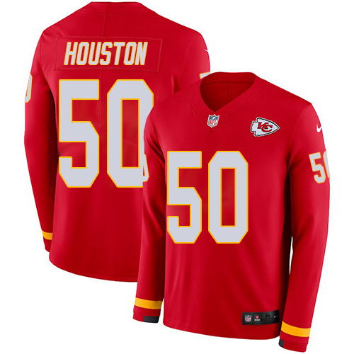 Nike Chiefs #50 Justin Houston Red Team Color Men's Stitched NFL Limited Therma Long Sleeve Jersey