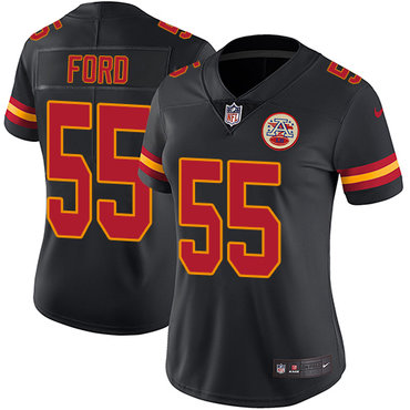 Nike Chiefs #55 Dee Ford Black Women's Stitched NFL Limited Rush Jersey