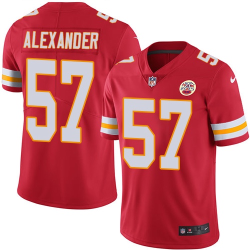 Nike Chiefs #57 D.J. Alexander Red Team Color Men's Stitched NFL Vapor Untouchable Limited Jersey