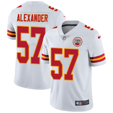 Nike Chiefs #57 D.J. Alexander White Youth Stitched NFL Vapor Untouchable Limited Jersey