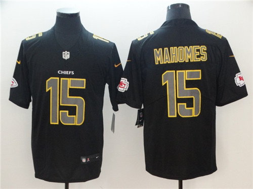 Nike Chiefs 15 Patrick Mahomes Black Impact Rush Limited Jersey