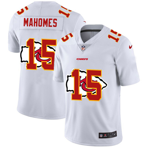 Nike Chiefs 15 Patrick Mahomes White Shadow Logo Limited Jersey
