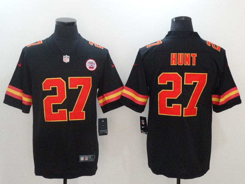 Nike Chiefs 27 Kareem Hunt Black Vapor Untouchable Player Limited Jersey