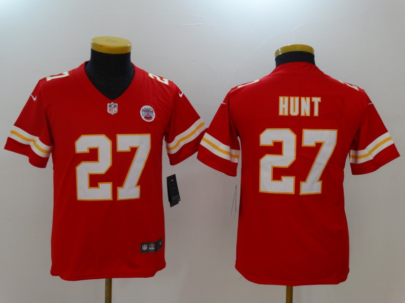 Nike Chiefs 27 Kareem Hunt Red Youth Vapor Untouchable Player Limited Jersey