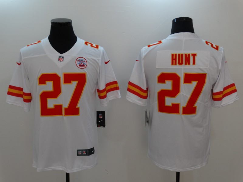 Nike Chiefs 27 Kareem Hunt White Vapor Untouchable Player Limited Jersey