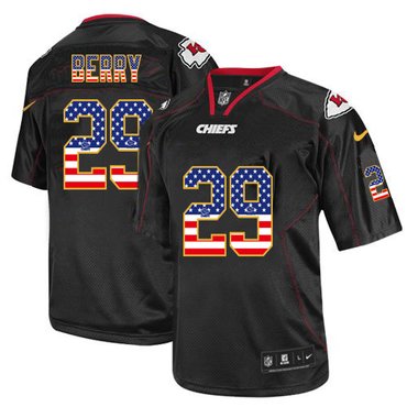 Nike Chiefs 29 Eric Berry Black USA Flag Fashion Elite Jersey