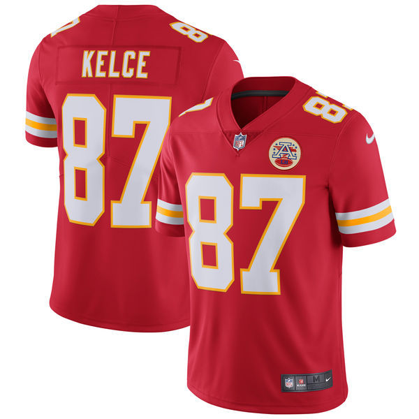Nike Chiefs 87 Travis Kelce Red Vapor Untouchable Player Limited Jersey