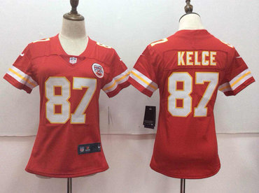 Nike Chiefs 87 Travis Kelce Red Women Vapor Untouchable Player Limited Jersey