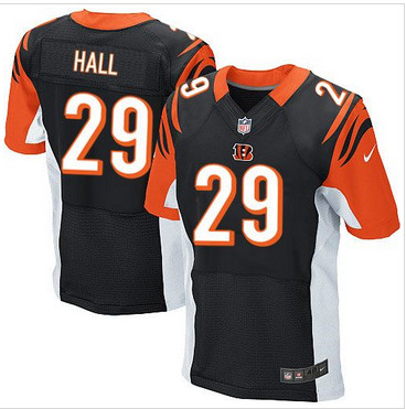Nike Cincinnati Bengals #29 Leon Hall Black Team Color Men's Stitched NFL Elite Jersey