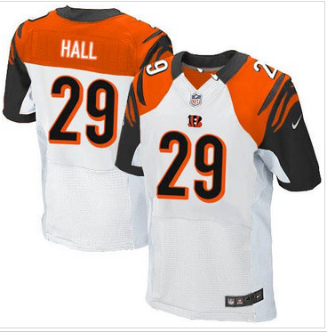 Nike Cincinnati Bengals #29 Leon Hall White Men's Stitched NFL Elite Jersey