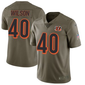Nike Cincinnati Bengals #40 Brandon Wilson Men's Limited Green 2017 Salute to Service Jersey
