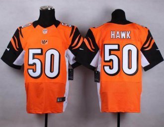 Nike Cincinnati Bengals #50 A.J. Hawk Orange Alternate Men's Stitched NFL Elite Jersey