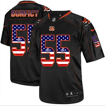 Nike Cincinnati Bengals #55 Vontaze Burfict Black NFL Elite USA Flag Fashion jersey
