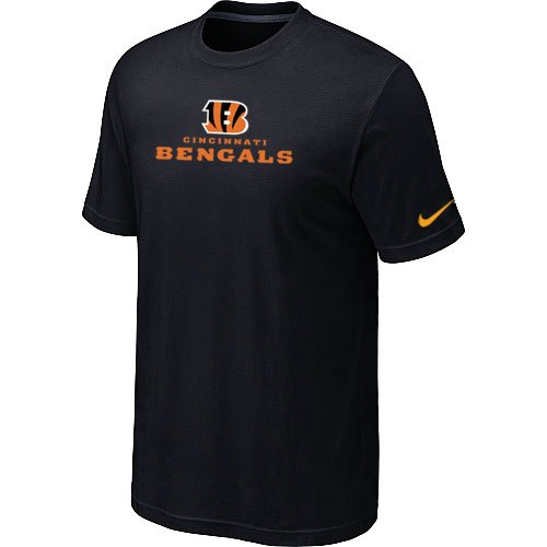 NEW Cincinnati Bengals Authentic Logo T-Shirt Black