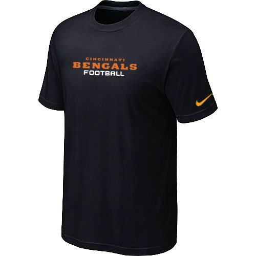 NEW Cincinnati Bengals Sideline Legend Authentic Font Dri-fit T-Shirt Black