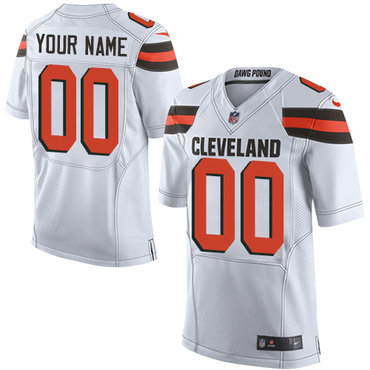 Nike Cleveland Browns Elite White Road Men's Jersey NFL  Customized jerseys