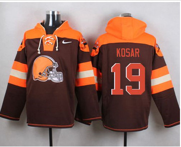 Nike Cleverland Browns #19 Bernie Kosar Brown Player Pullover NFL Hoodie