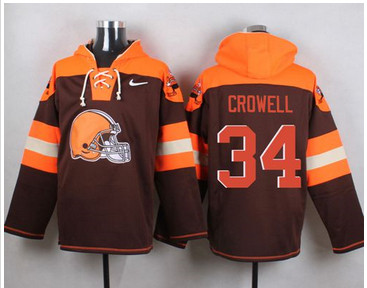 Nike Cleverland Browns #34 Isaiah Crowell Brown Player Pullover NFL Hoodie