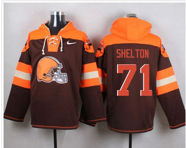 Nike Cleverland Browns #71 Danny Shelton Brown Player Pullover NFL Hoodie