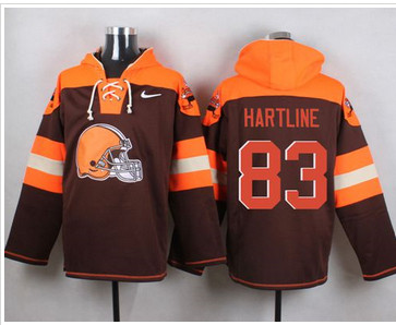 Nike Cleverland Browns #83 Brian Hartline Brown Player Pullover NFL Hoodie