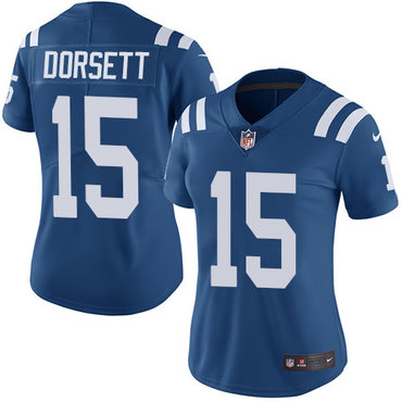 Nike Colts #15 Phillip Dorsett Royal Blue Team Color Women's Stitched NFL Vapor Untouchable Limited Jersey