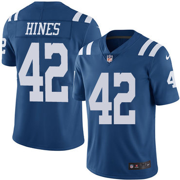 Nike Colts #42 Nyheim Hines Royal Blue Men's Stitched NFL Limited Rush Jersey
