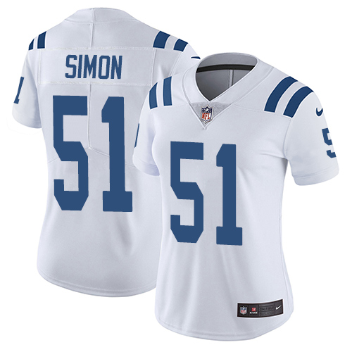 Nike Colts #51 John Simon White Women's Stitched NFL Vapor Untouchable Limited Jersey