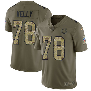 Nike Colts #78 Ryan Kelly Olive Camo Men's Stitched NFL Limited 2017 Salute To Service Jersey