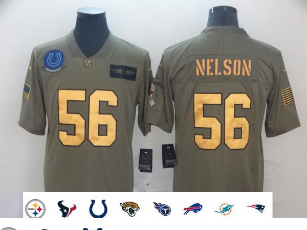 Nike Colts 56 Quenton Nelson 2019 Olive Gold Salute To Service Limited Jersey
