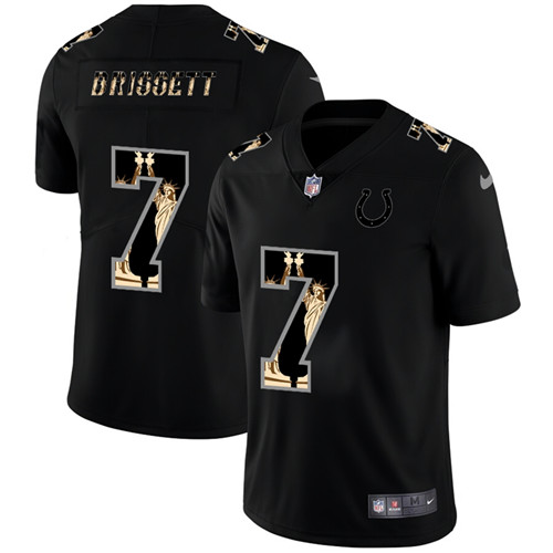 Nike Colts 7 Jacoby Brissett Black Statue Of Liberty Limited Jersey