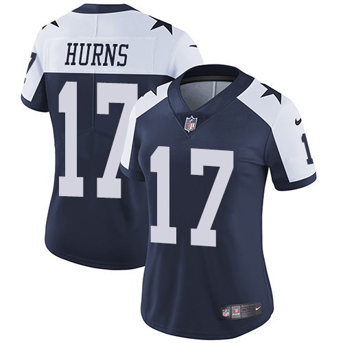 Nike Cowboys #17 Allen Hurns Navy Blue Thanksgiving Women's Stitched NFL Vapor Untouchable Limited Throwback Jersey