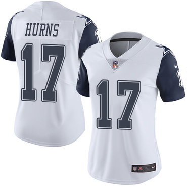Nike Cowboys #17 Allen Hurns White Women's Stitched NFL Limited Rush Jersey