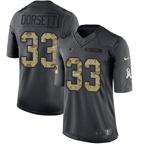 Nike Cowboys #33 Tony Dorsett Black Youth Stitched NFL Limited 2016 Salute to Service Jersey