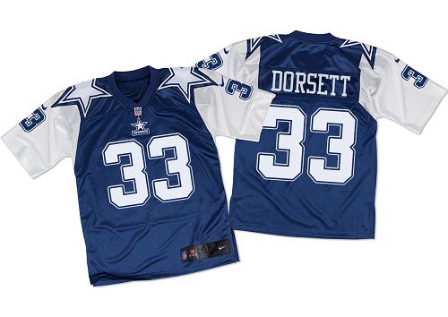 Nike Cowboys #33 Tony Dorsett Navy Blue White Throwback Men's Stitched NFL Elite Jersey