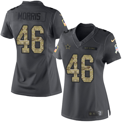 Nike Cowboys #46 Alfred Morris Black Women's Stitched NFL Limited 2016 Salute to Service Jersey