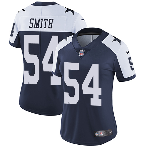 Nike Cowboys #54 Jaylon Smith Navy Blue Thanksgiving Women's Stitched NFL Vapor Untouchable Limited Throwback Jersey