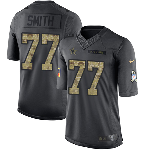 Nike Cowboys #77 Tyron Smith Black Men's Stitched NFL Limited 2016 Salute To Service Jersey